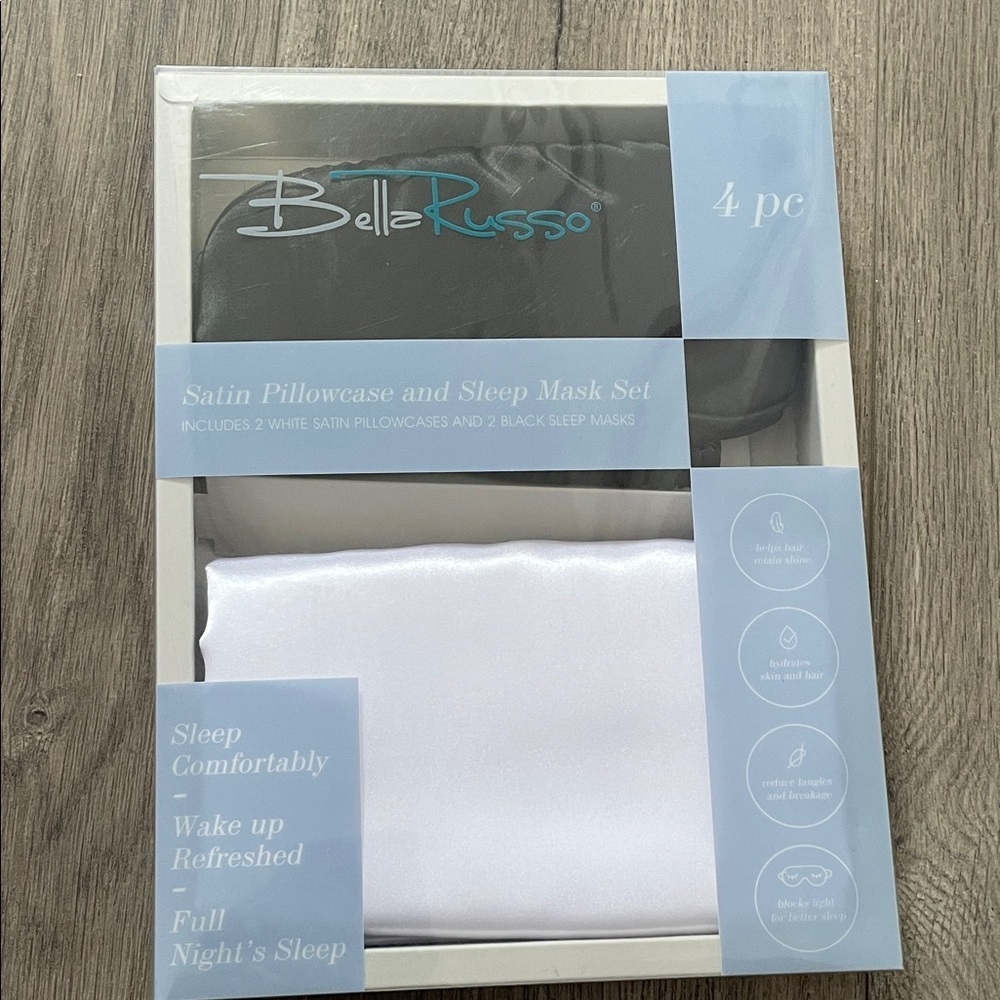 BelleRusse Satin Pillowcase and Sleep Mask Set